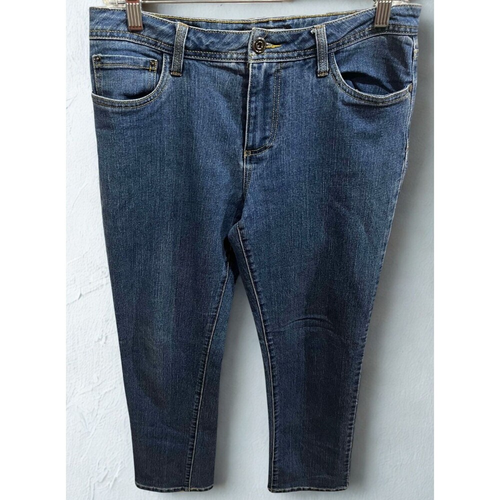 Baccini Jeans Womens 10P Straight Leg Mid Rise Blue Stretch Denim Petite